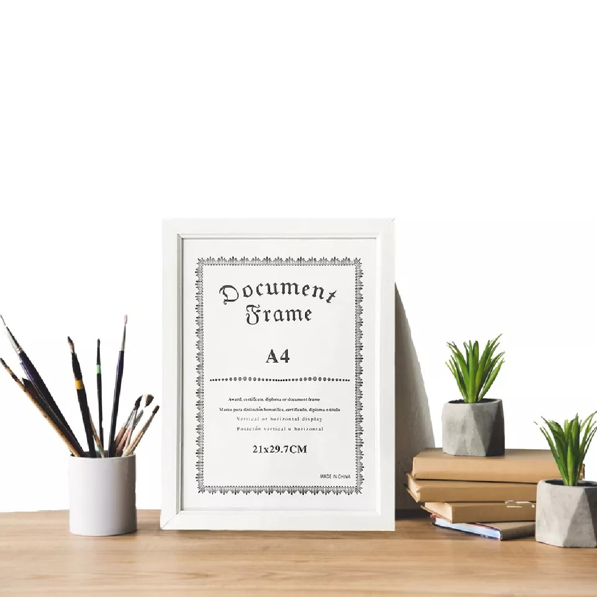 برواز A4 خشب ابيض 3605-2 / 3504-4