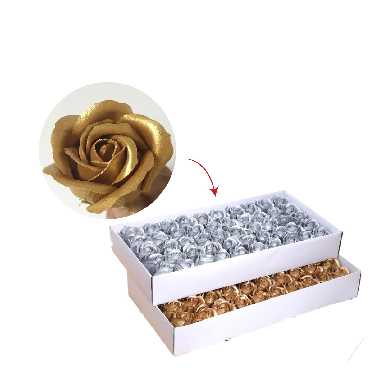 ورد صناعي ذهبي 2018-6 / 2408-1