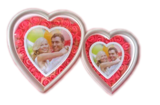 مراية سحري قلبين ابيض مع ورد 1116-4