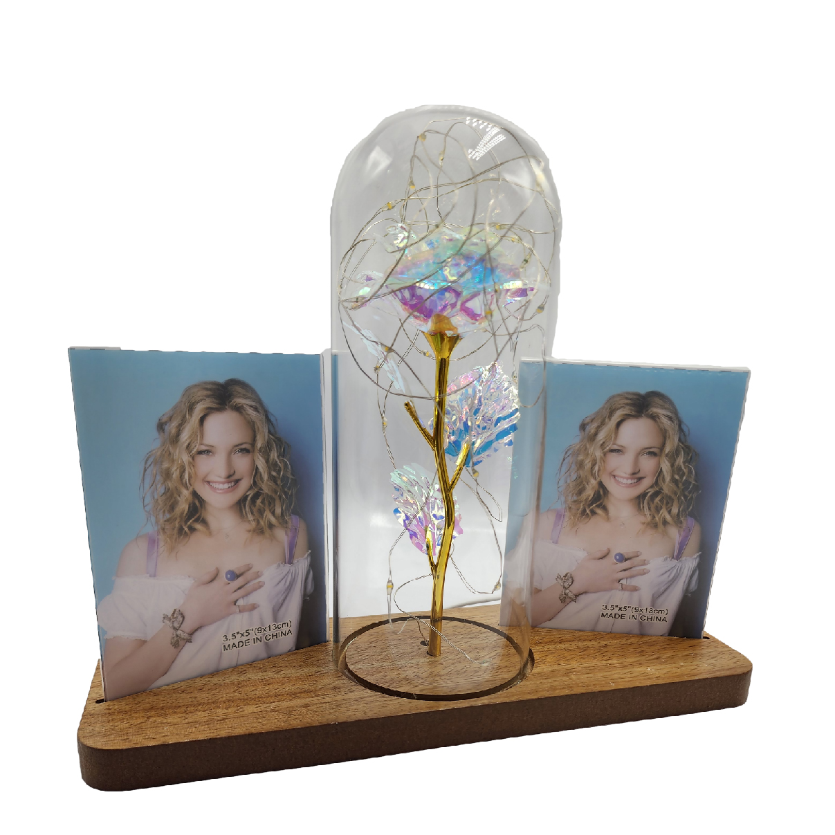 فريم صورتين بامبو مع بلورة 1908-4