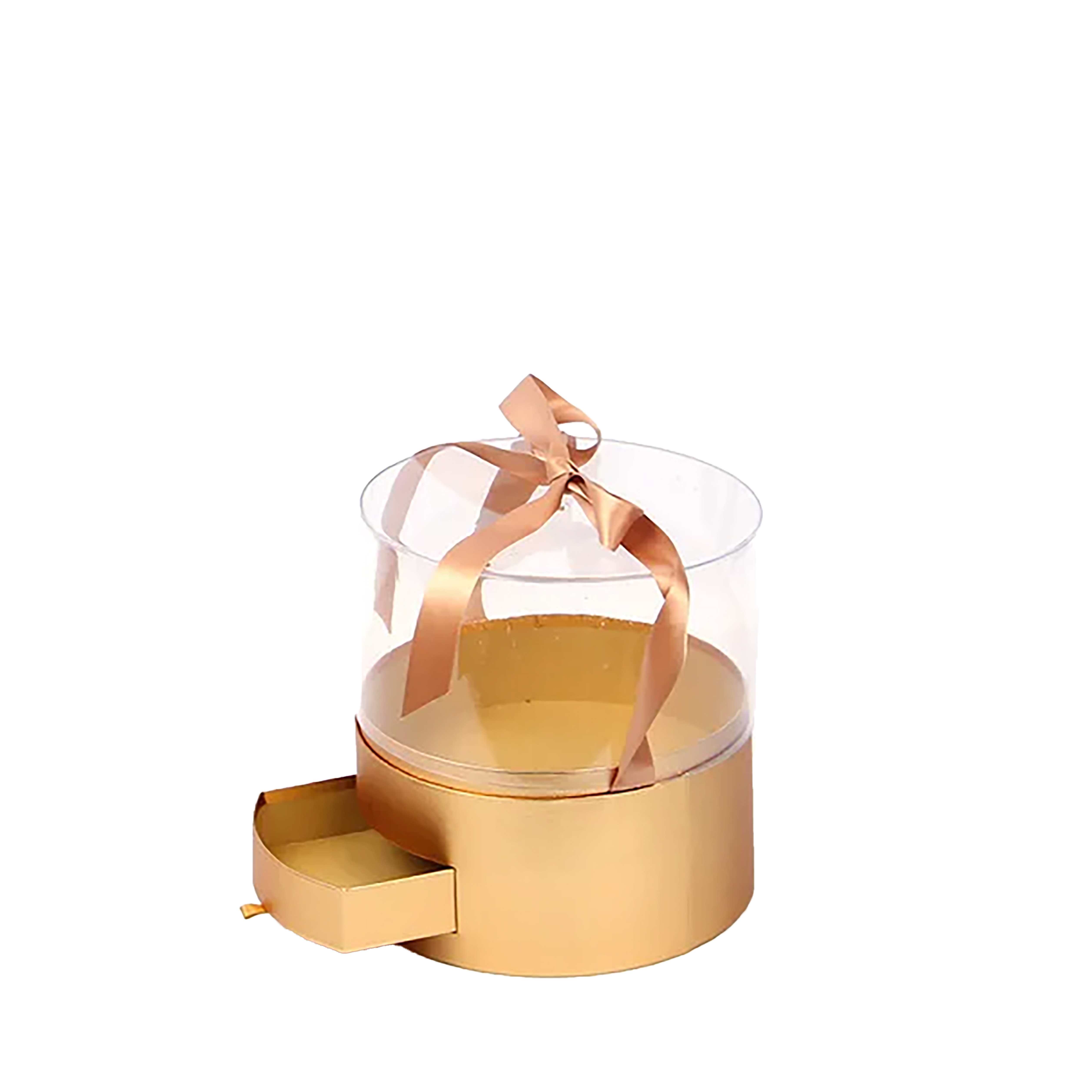 صندوق اسطواني ذهبي شفاف 2321-9