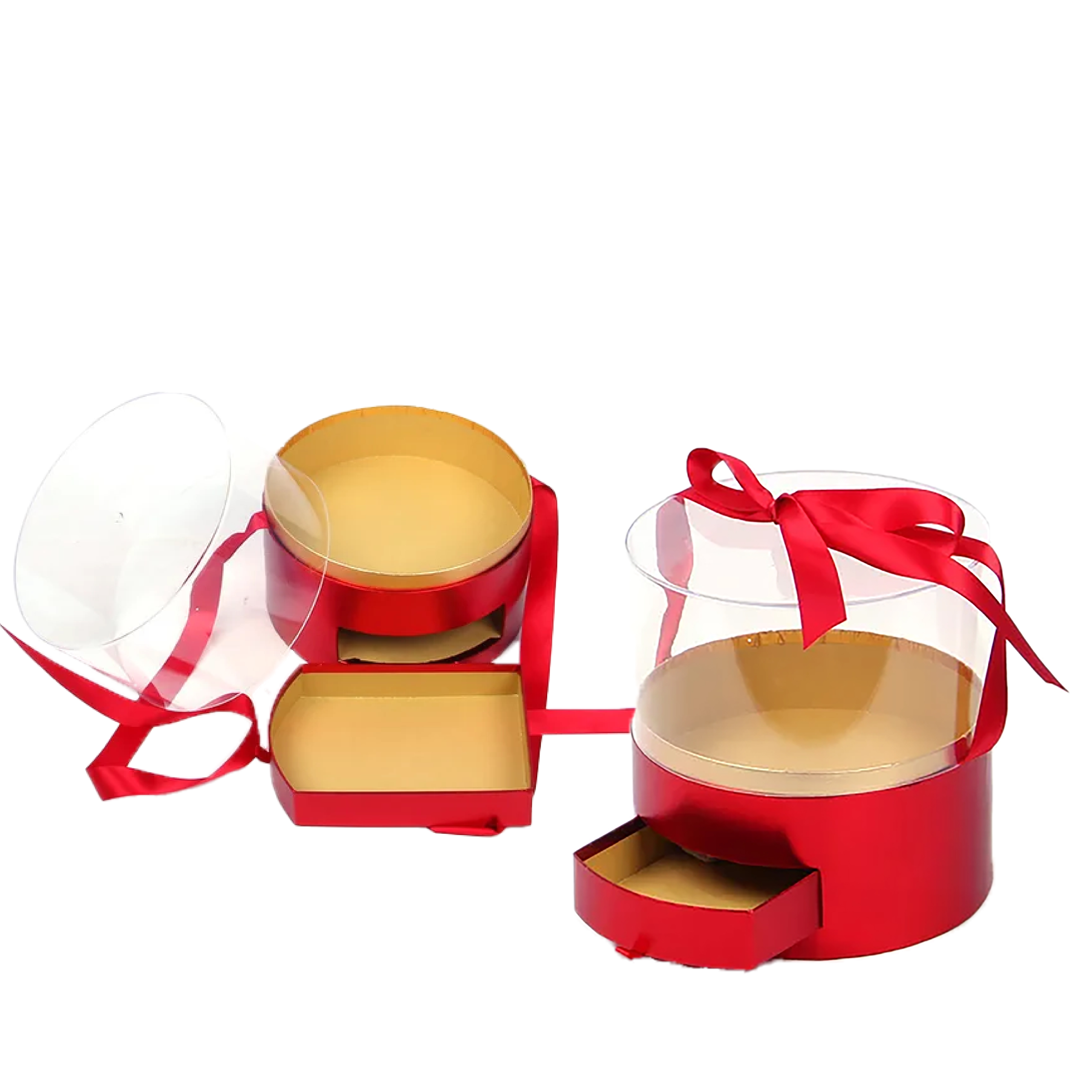 صندوق اسطواني احمر شفاف 2321-8