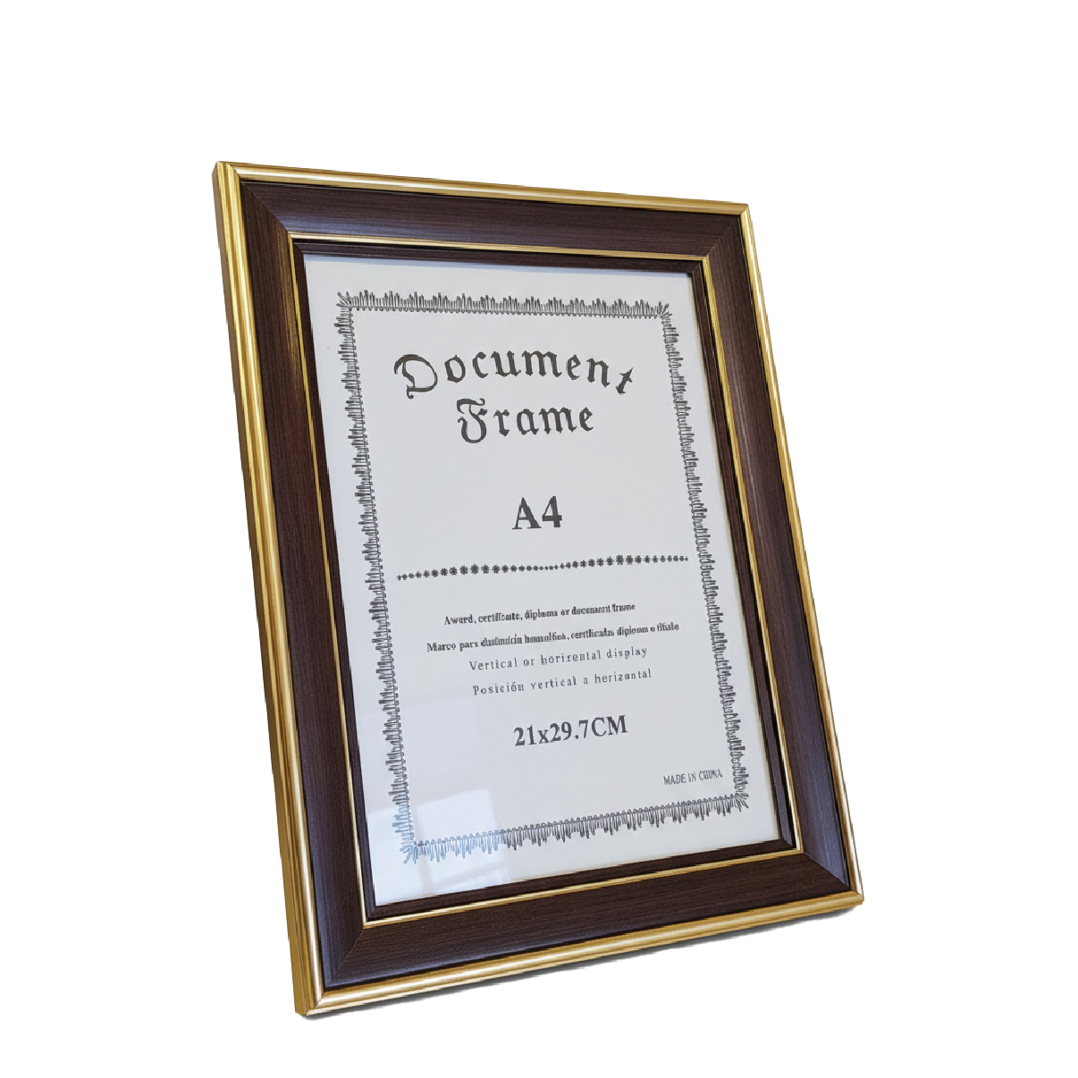 برواز شهادة A4  بني وذهبي 3214-3