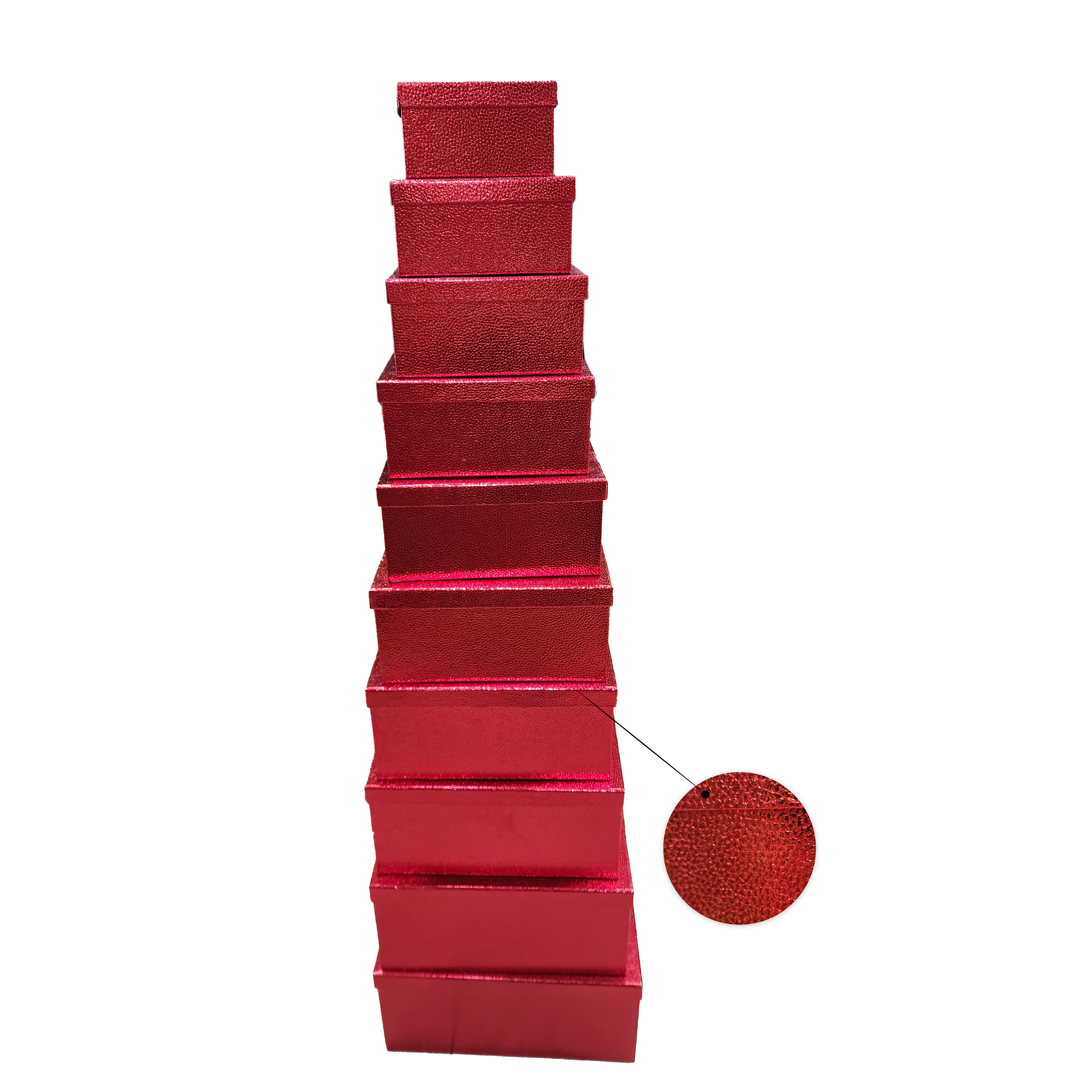 صندوق هدايا 10 قطع احمر جلد 2324-6