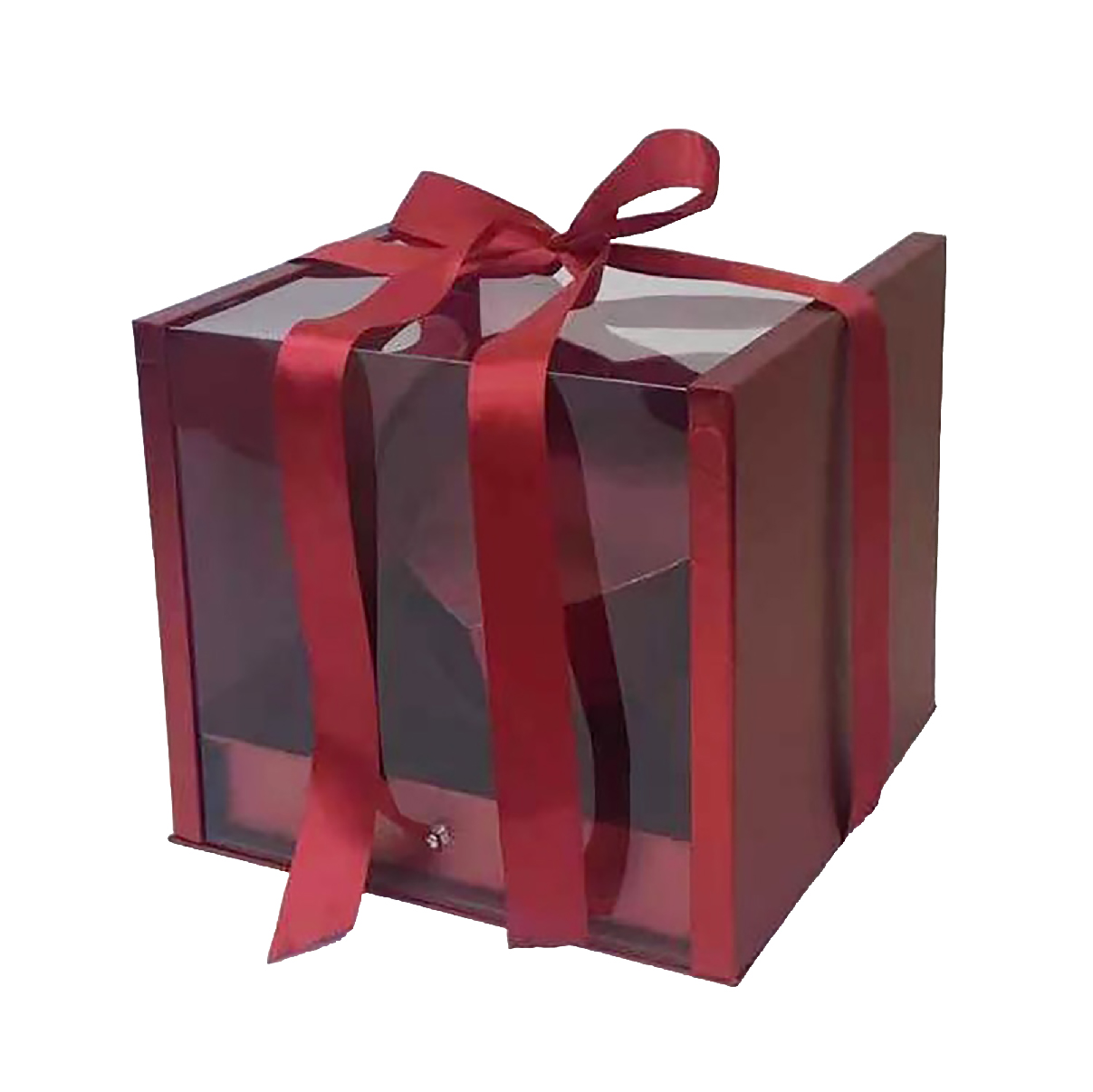 صندوق هدايا قلب شفاف احمر 2321-4