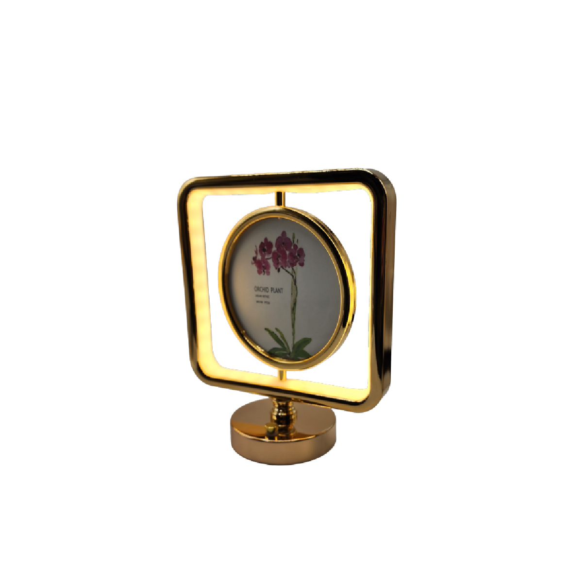 تيبل لامب دائرة مع صورة ذهبي 2614-4