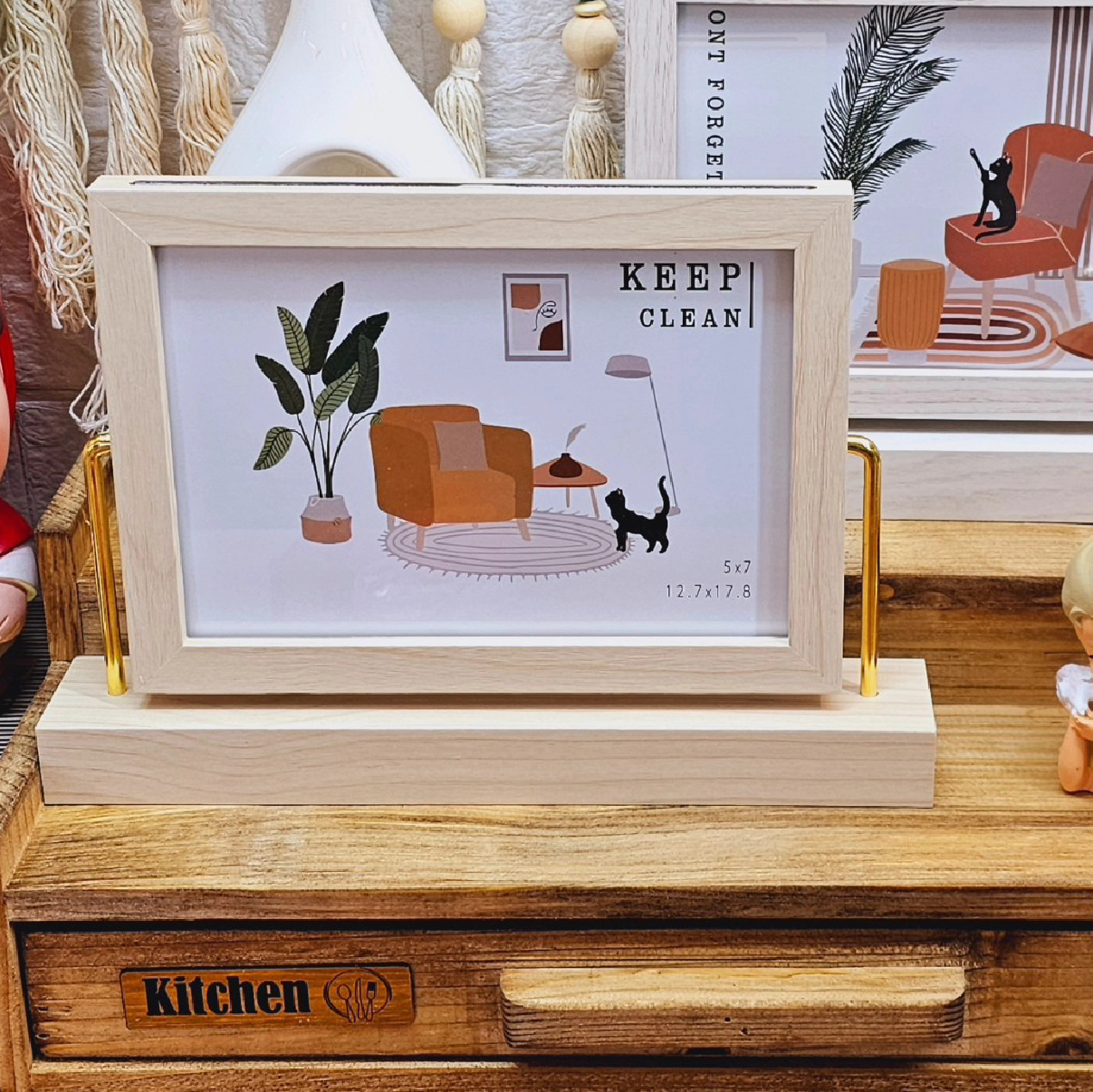 فريم خشبي عرضي مع مراي كبير 2616-2