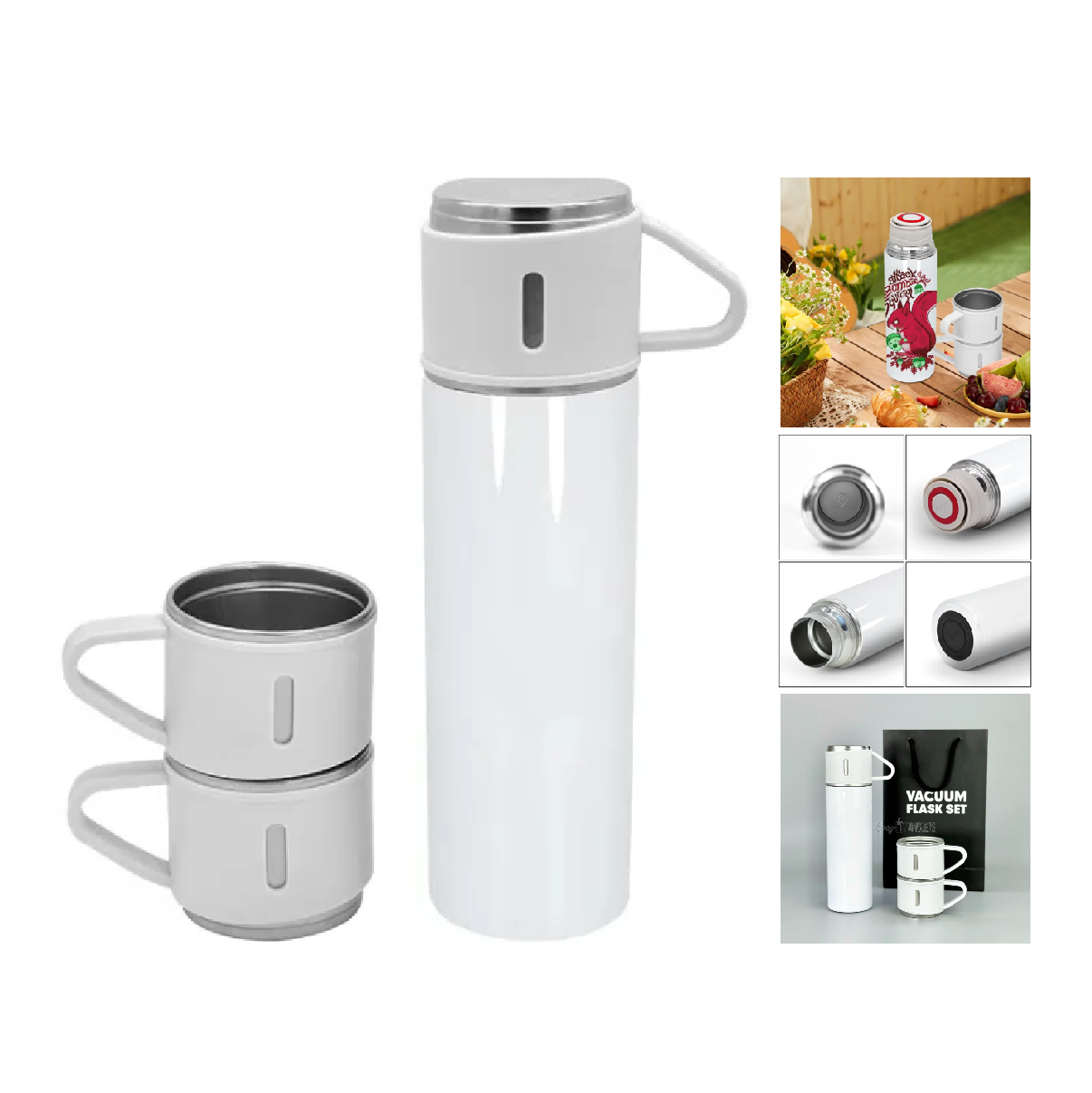 Stainless steel bottle set white 3514-11