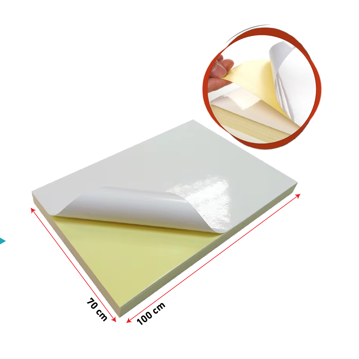 Glossy paper Adhesive 100*70 - 3109-7