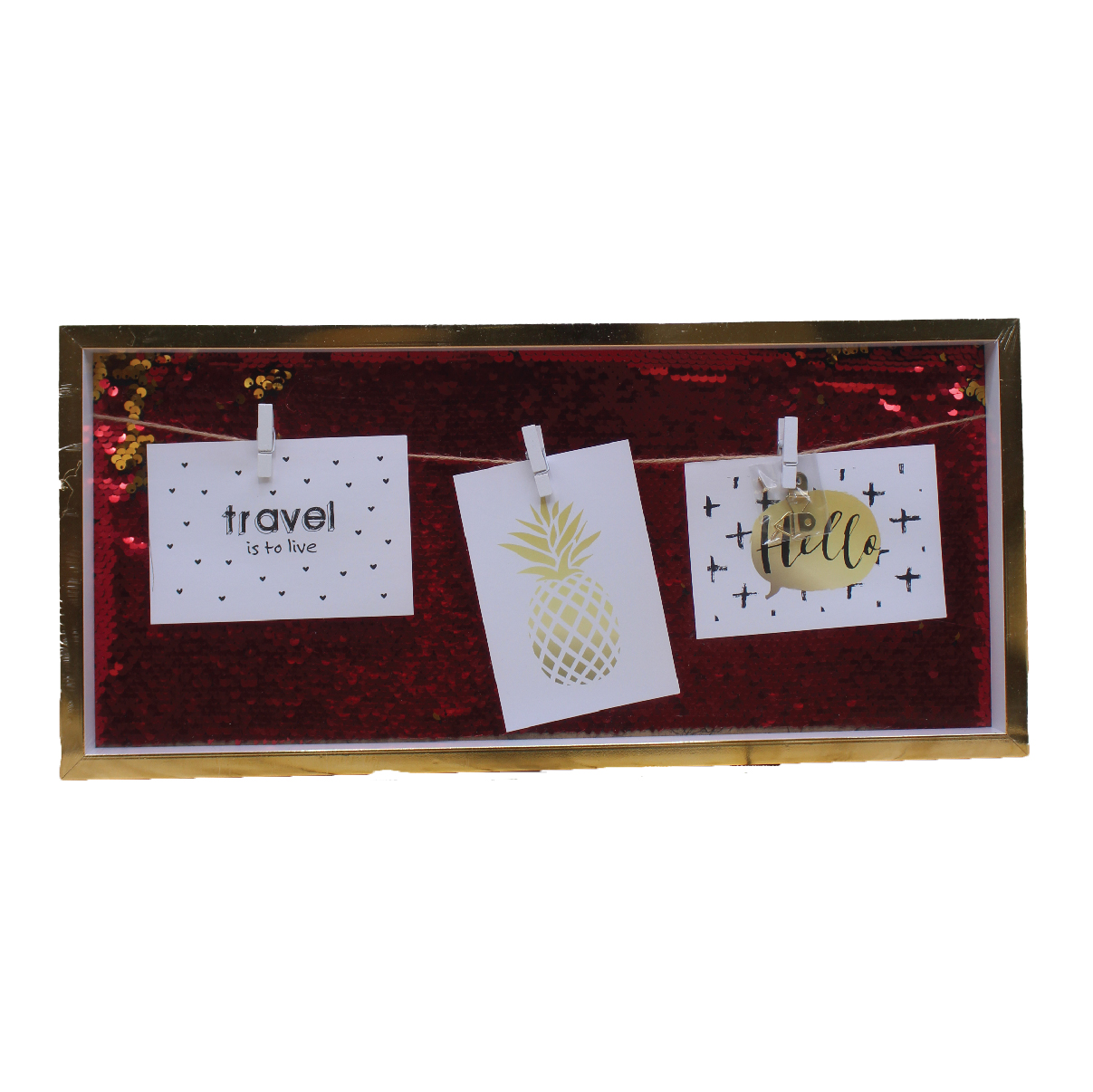 فريم صور تعليق ملقط 3 صور احمر 191-16