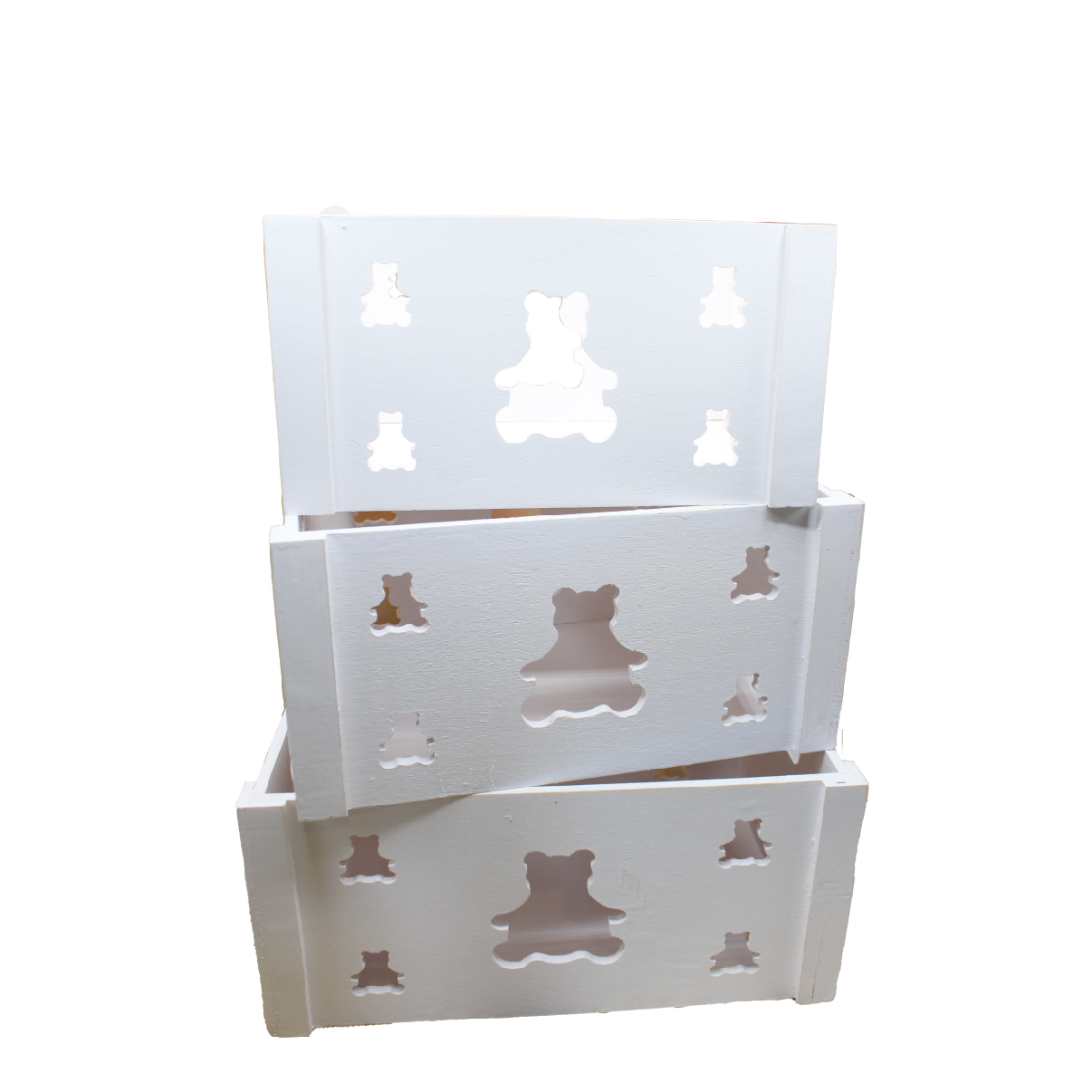 صندوق هدايا خشب 3 قطع ابيض 330-6