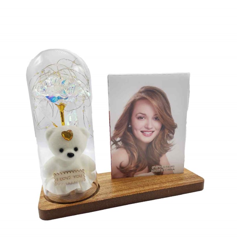 فريم صور بامبو مستطيل مع بلورة 1908-3