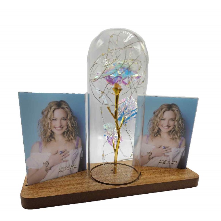 فريم صورتين بامبو مع بلورة 1908-4