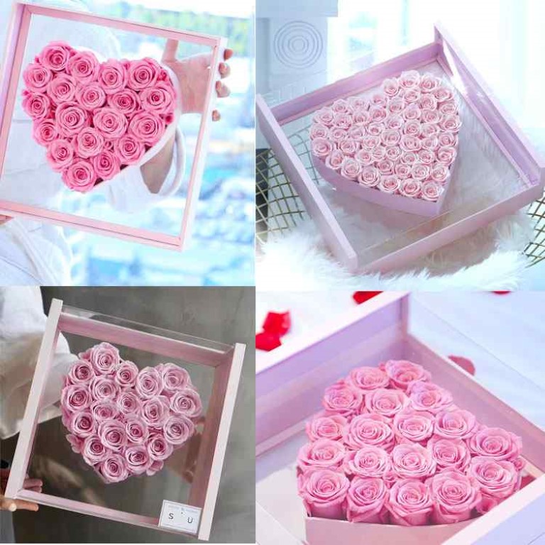 صندوق هدايا قلب زهري 1609-7