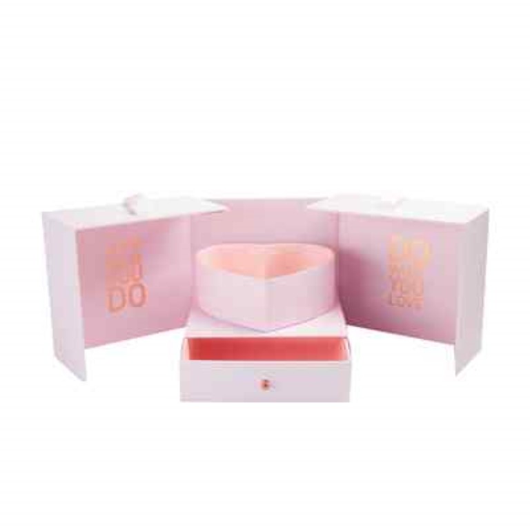 صندوق هدايا قلب ابيض مع جارور 2018-3