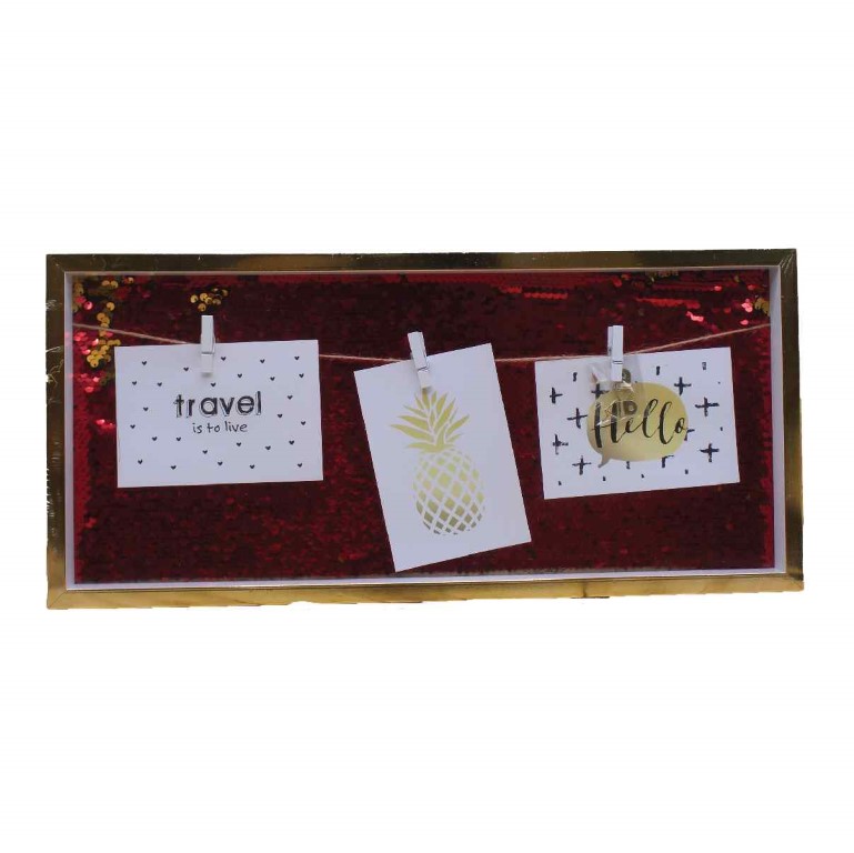 فريم صور تعليق ملقط 3 صور احمر 191-16