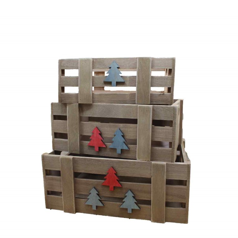 صندوق هدايا خشب 3 قطع بيج 330-8